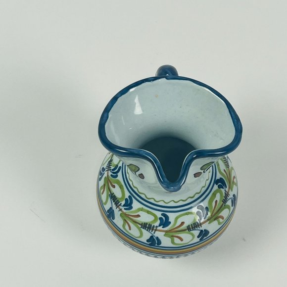 Vintage Talavera Ceramic Pottery 5.5" Creamer Pitcher Vase Mexican Folk Art - Picture 3 of 8